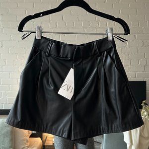 ZARA Faux Leather Short NWT
